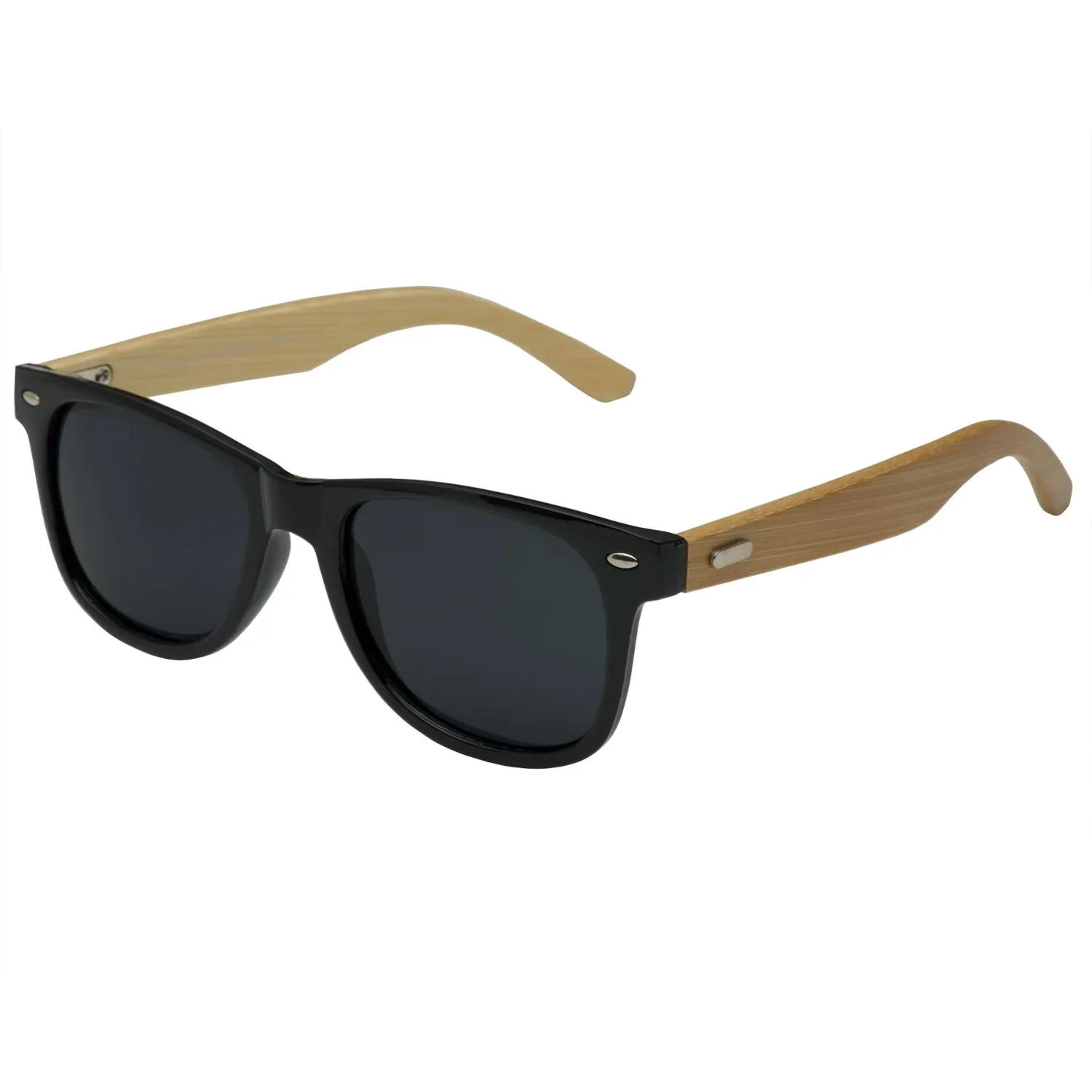 grinderPUNCH Bamboo Wood Temple Polarized Sunglasses