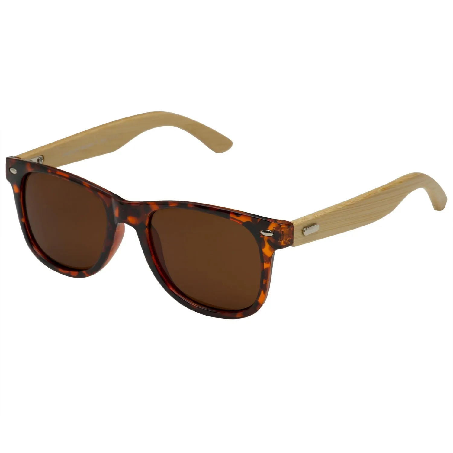 grinderPUNCH Bamboo Wood Temple Polarized Sunglasses