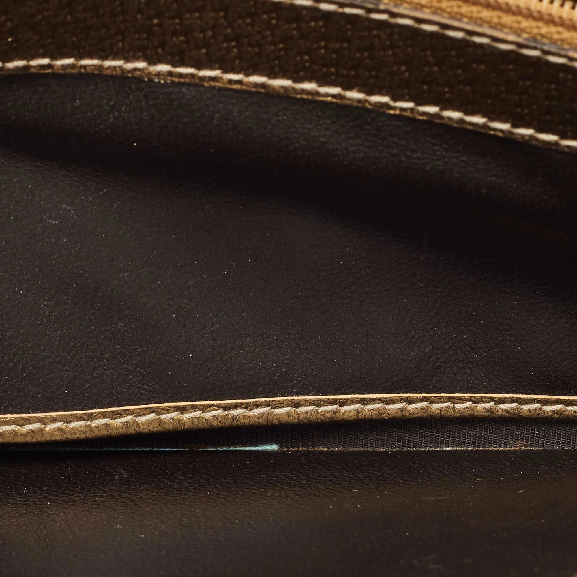 Gucci Gold/beige Gg Canvas And Leather Princy Continental Wallet