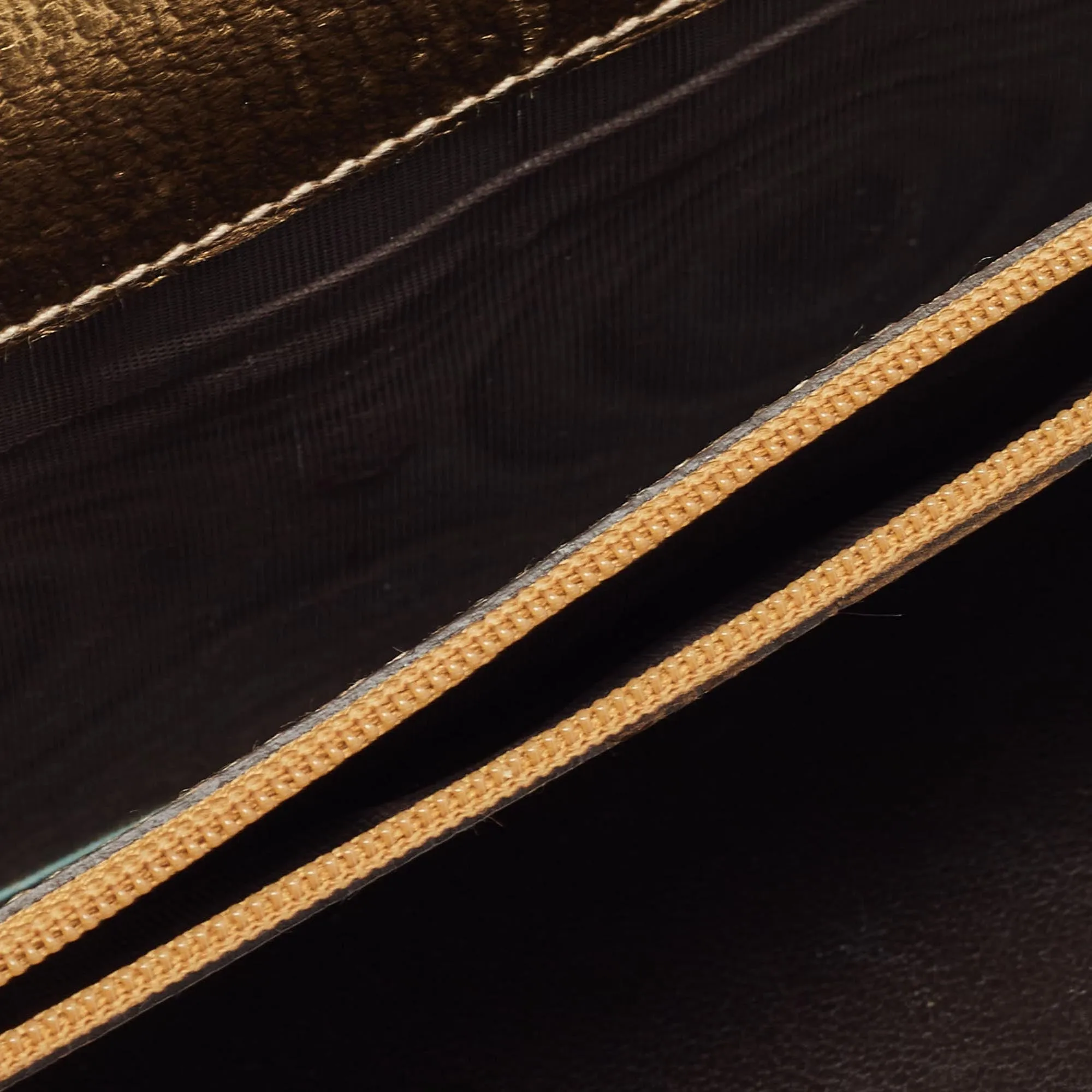 Gucci Gold/beige Gg Canvas And Leather Princy Continental Wallet
