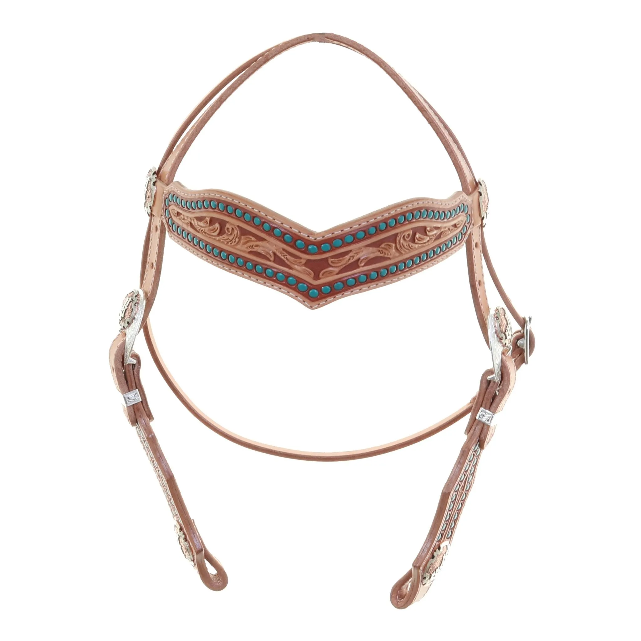 H1263 - Natural Leather Browband Headstall