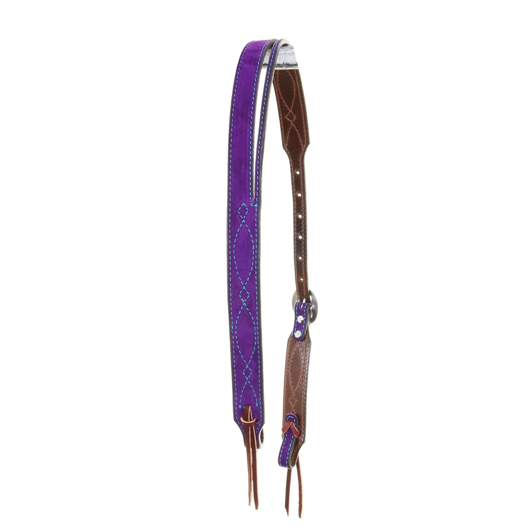 H1284PT - Purple Suede Split Ear Headstall