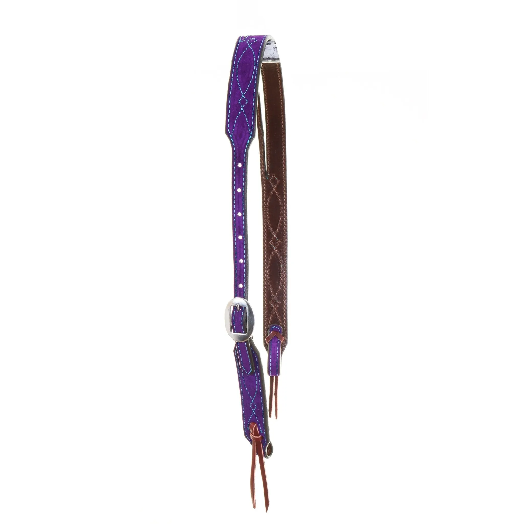 H1284PT - Purple Suede Split Ear Headstall