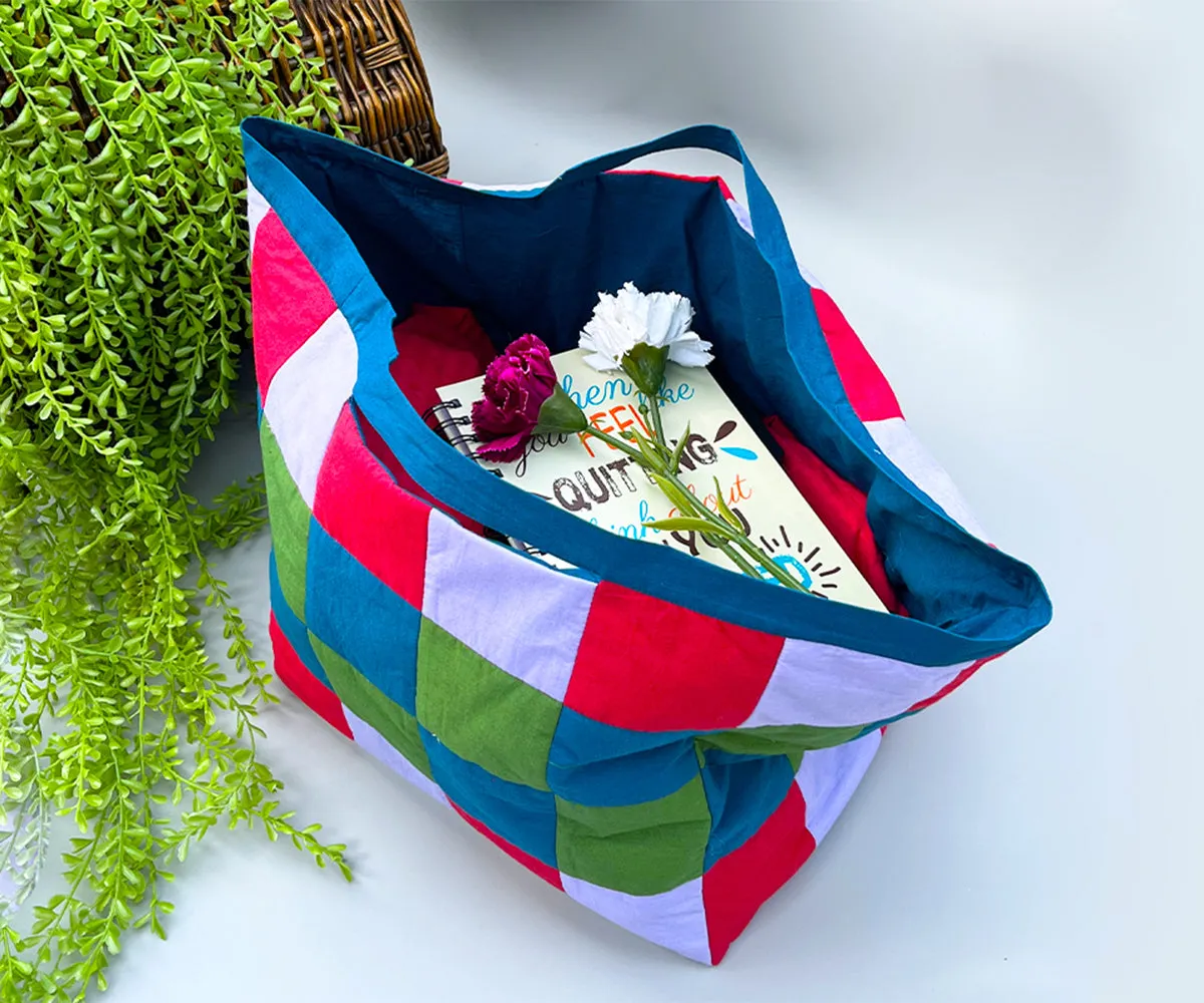 Handmade Multicolored  Patchwork Tote Bag