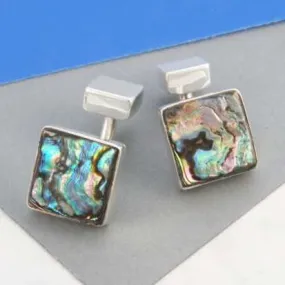Handmade Sterling Silver Abalone Cufflinks