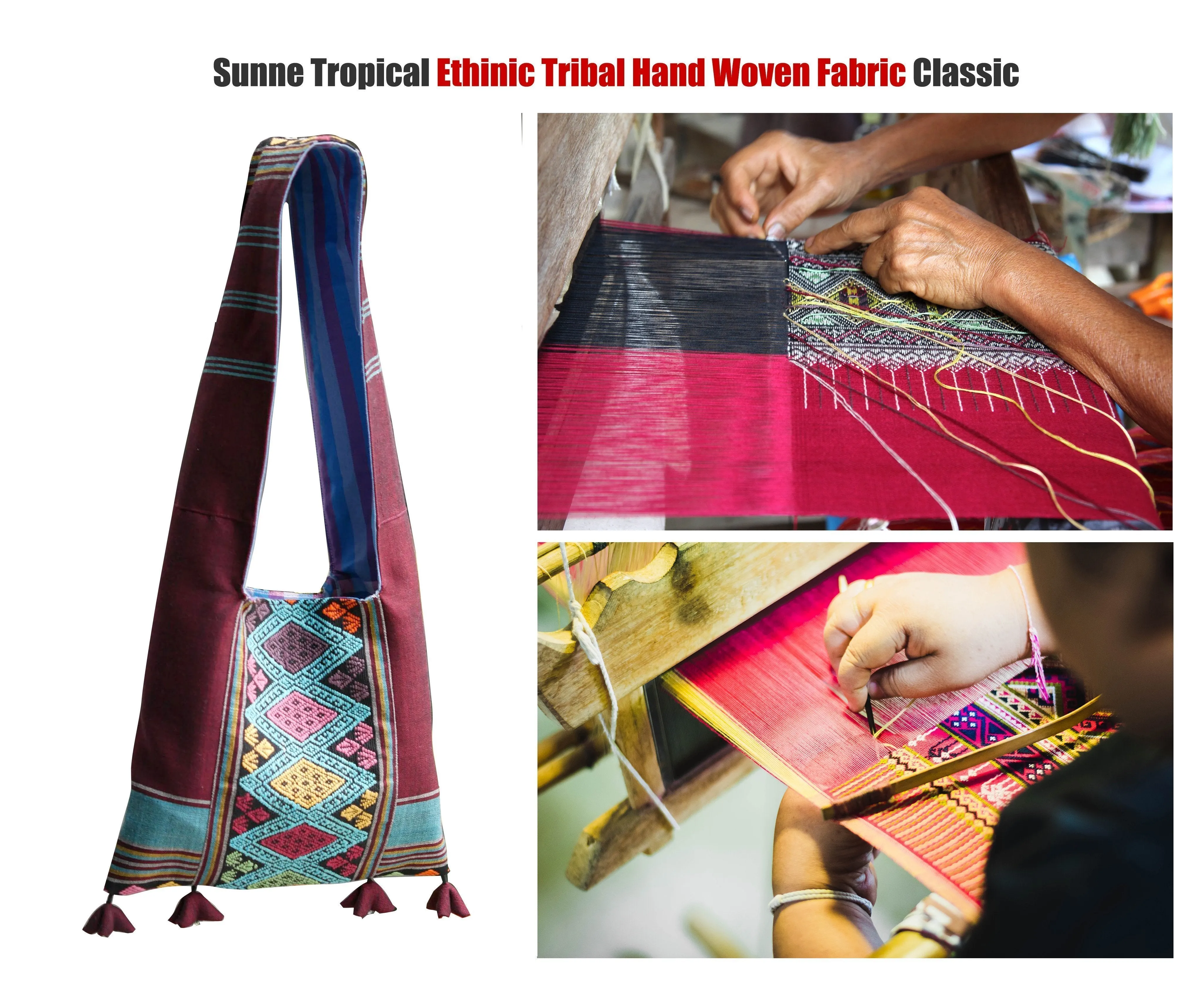 Handwoven Hand-dyed Handmade ETHNICS MINI shoulder bag tote bag Sunne Tropical - YELLOW
