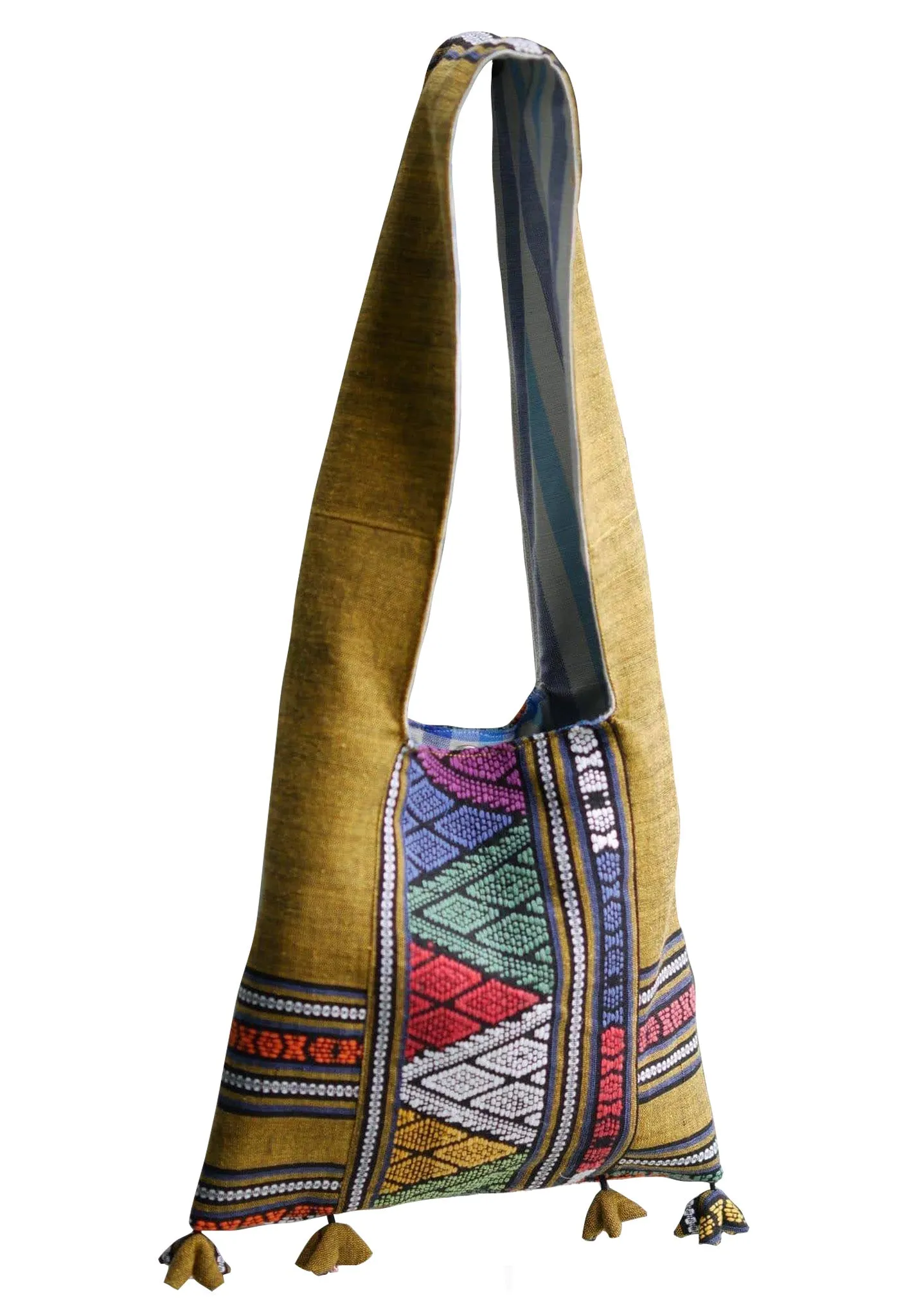Handwoven Hand-dyed Handmade ETHNICS MINI shoulder bag tote bag Sunne Tropical - YELLOW
