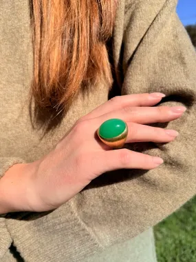 Henry Dunay Chrysoprase Ring, 18k