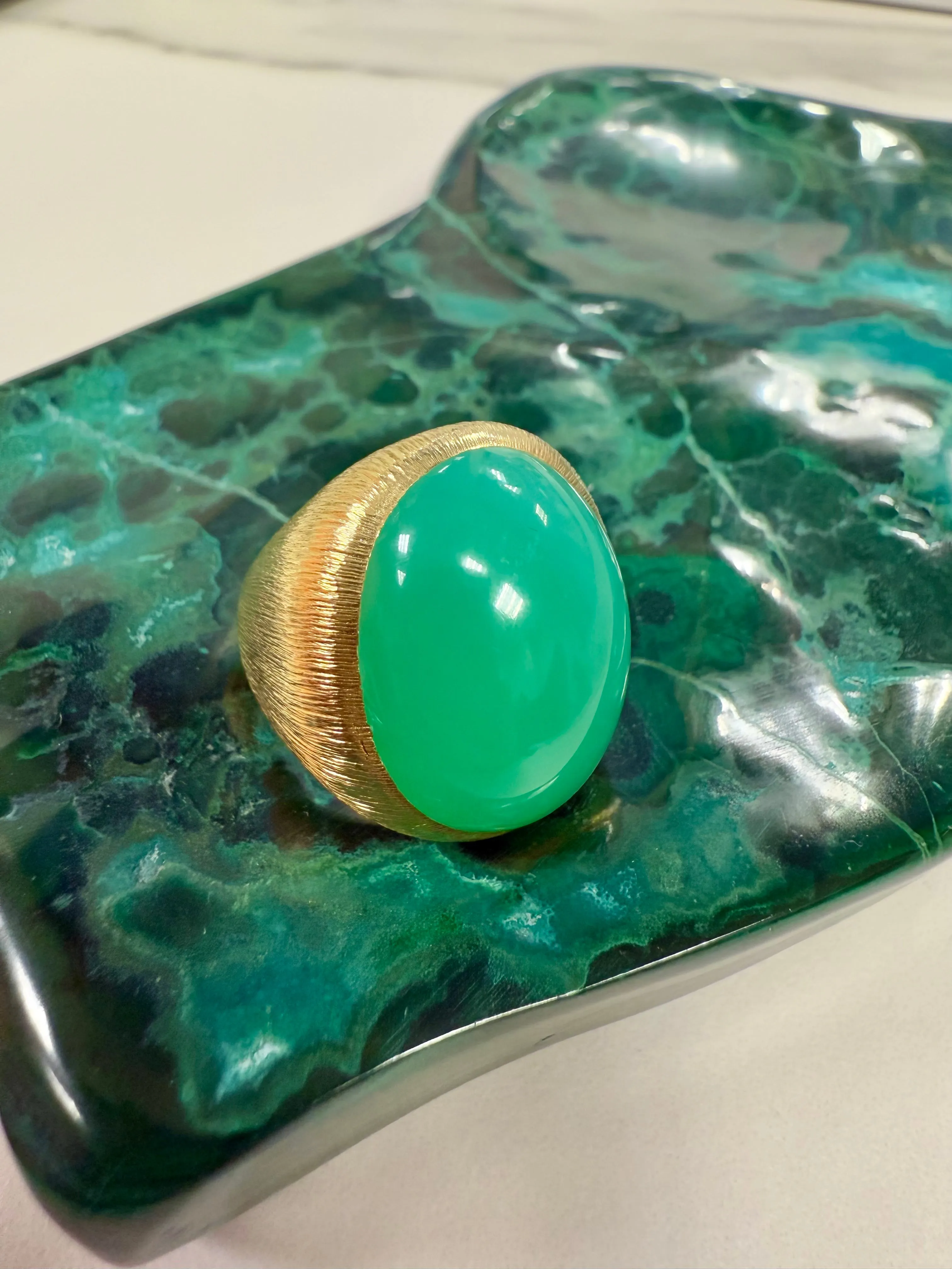 Henry Dunay Chrysoprase Ring, 18k