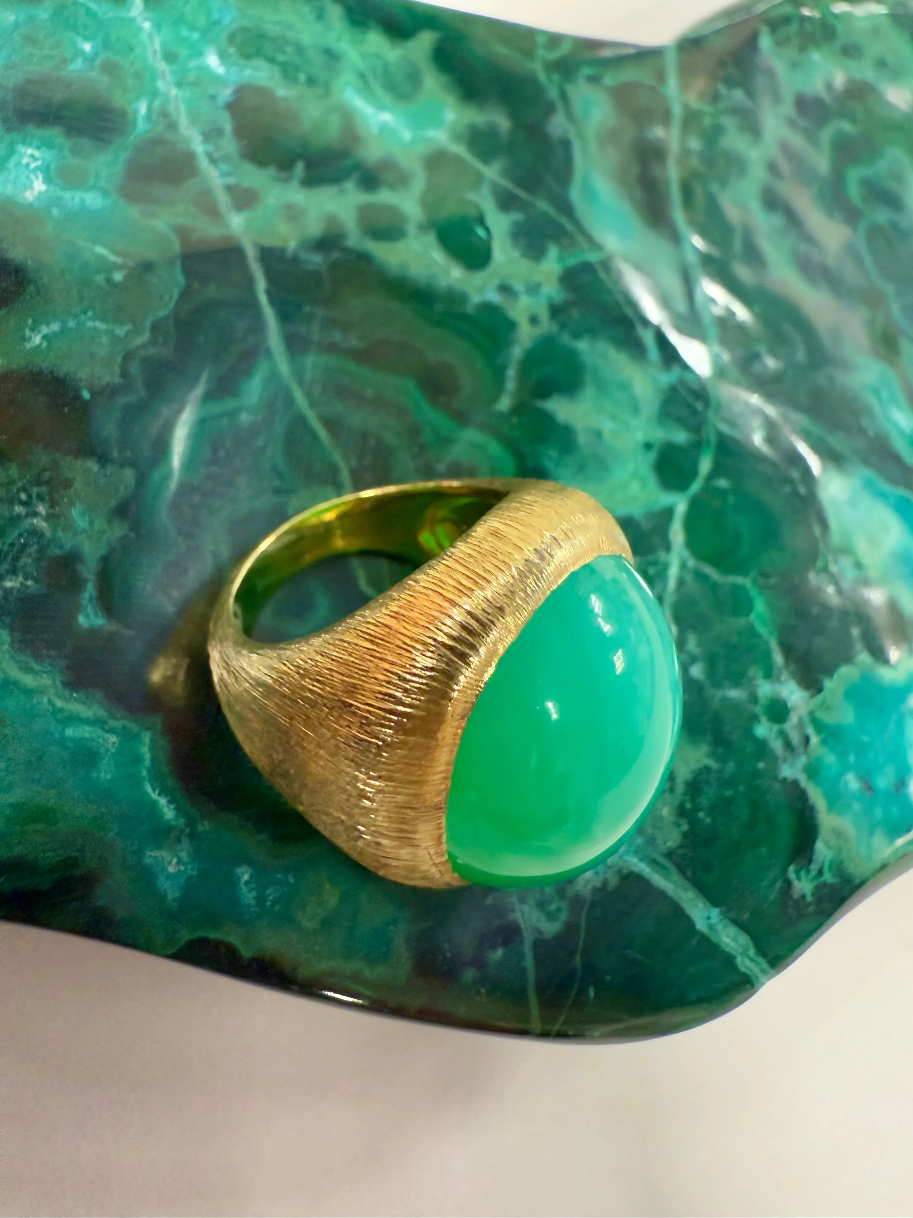 Henry Dunay Chrysoprase Ring, 18k