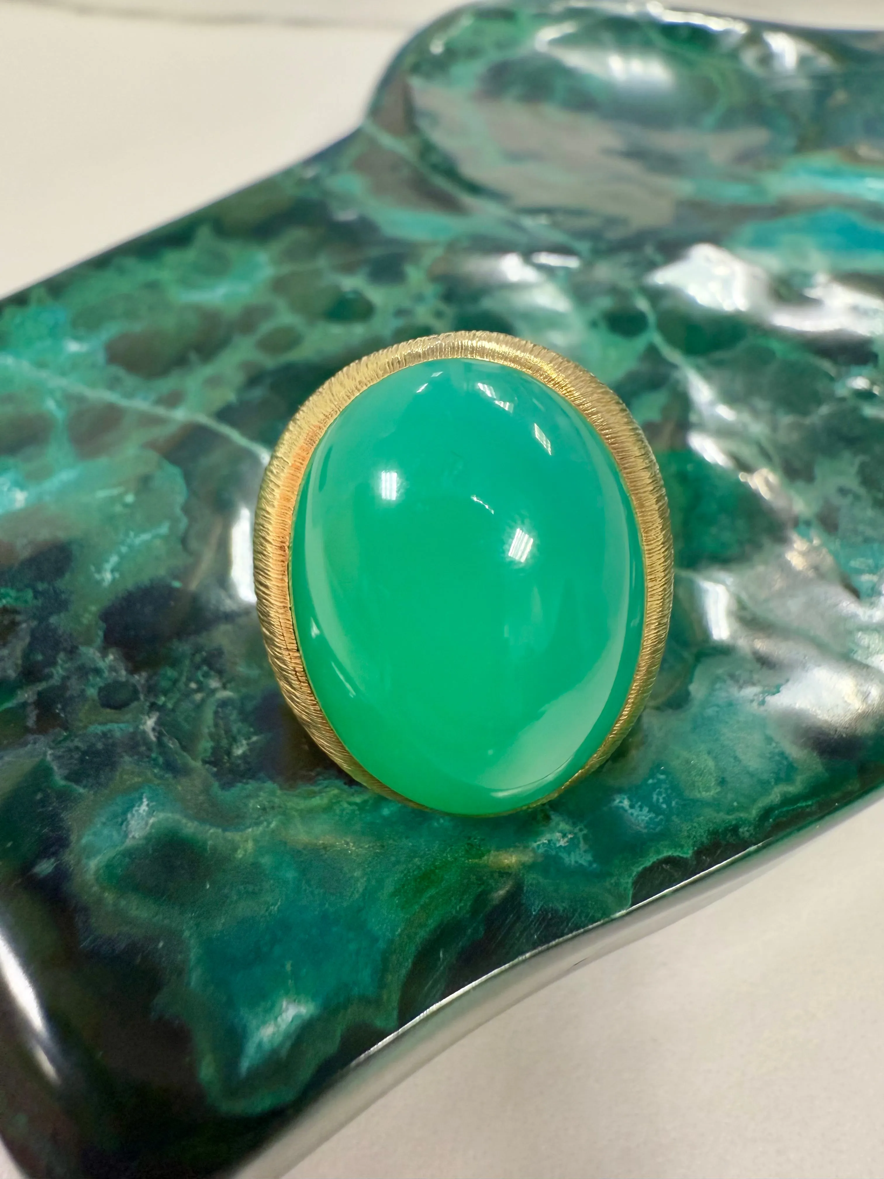 Henry Dunay Chrysoprase Ring, 18k