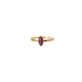 Hexagon Ruby or Deep Blue Ring