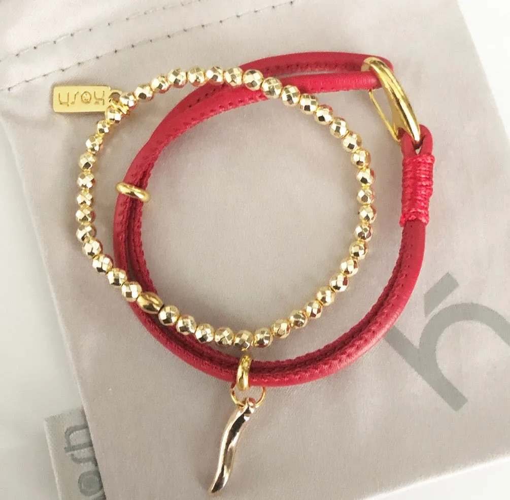 HORN & LEATHER BANGLE DUO