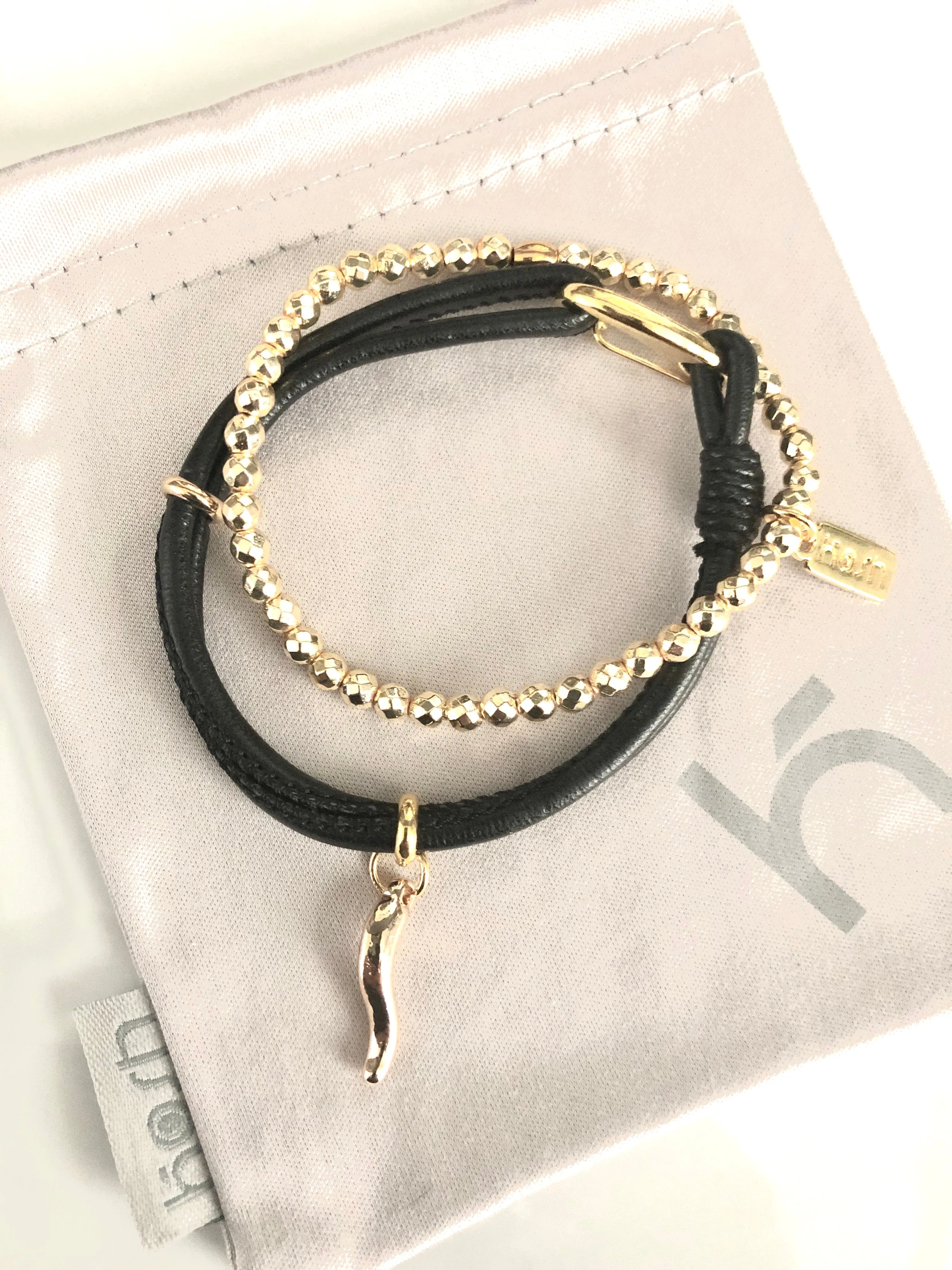 HORN & LEATHER BANGLE DUO