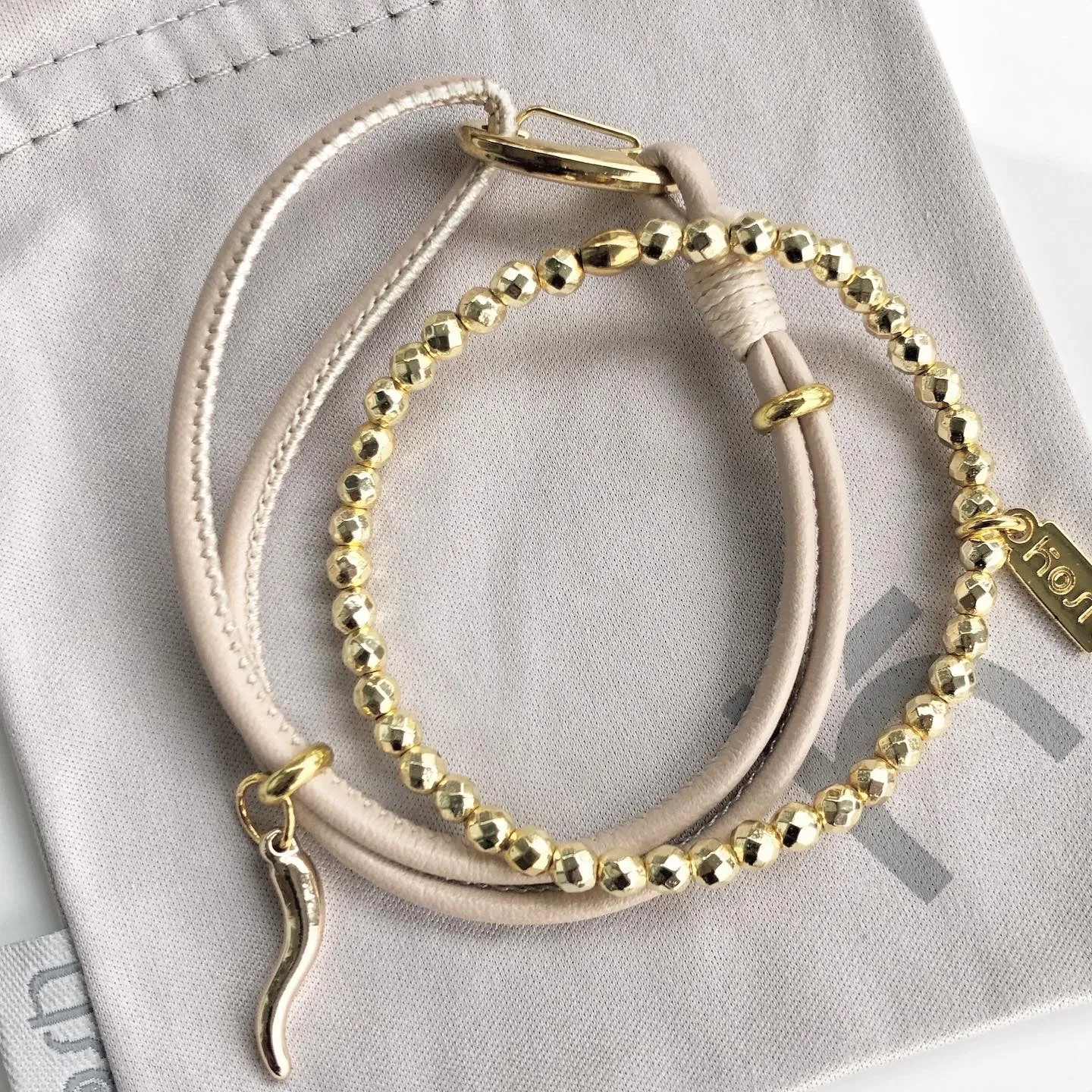 HORN & LEATHER BANGLE DUO