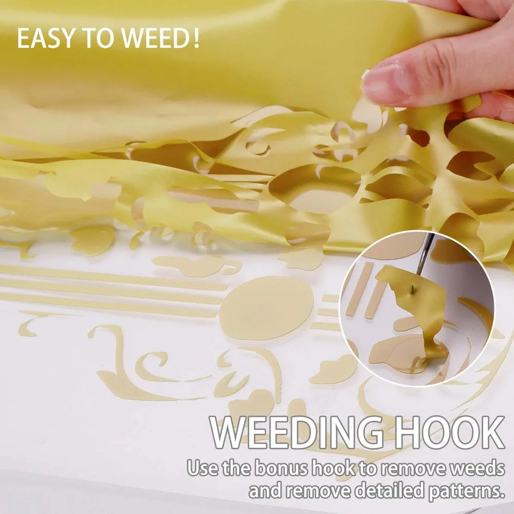 HTVRONT Gold HTV Heat Transfer Vinyl Roll- 12" X 12FT Gold HTV Vinyl for Shirts - Easy to Cut & Weed Iron on Vinyl for Clothes(Gold)