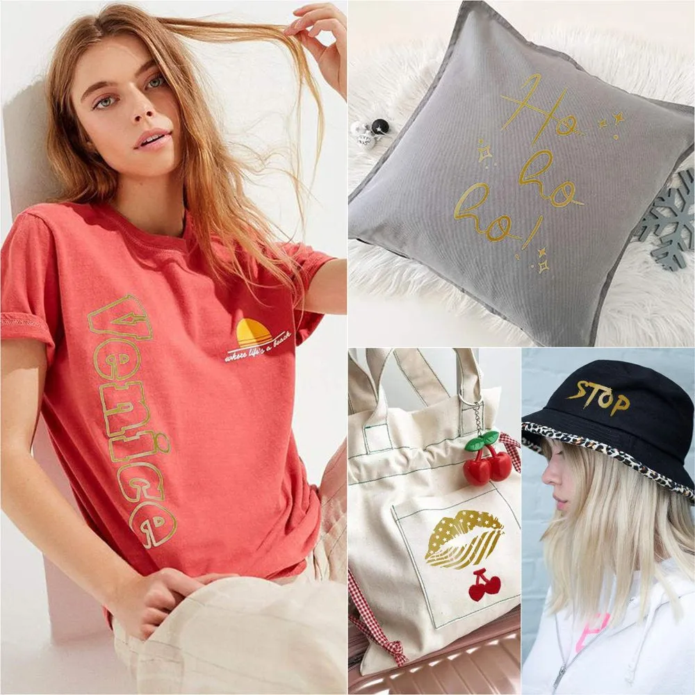 HTVRONT Gold HTV Heat Transfer Vinyl Roll- 12" X 12FT Gold HTV Vinyl for Shirts - Easy to Cut & Weed Iron on Vinyl for Clothes(Gold)