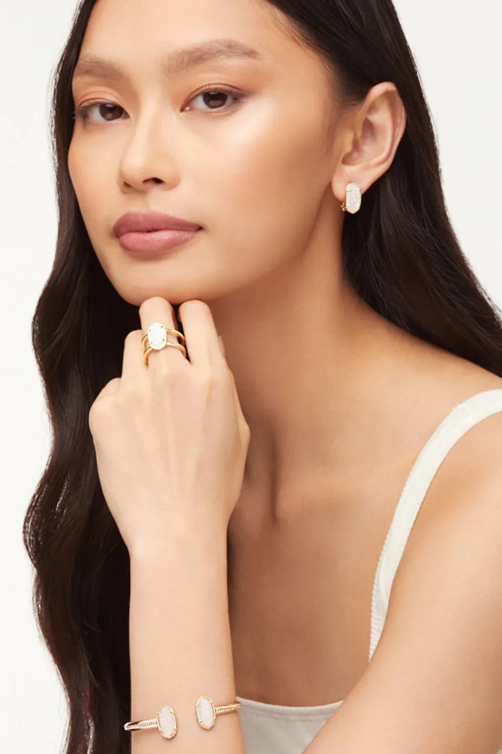 Kendra Scott: Elton Gold Cuff Bracelet - Iridescent Drusy