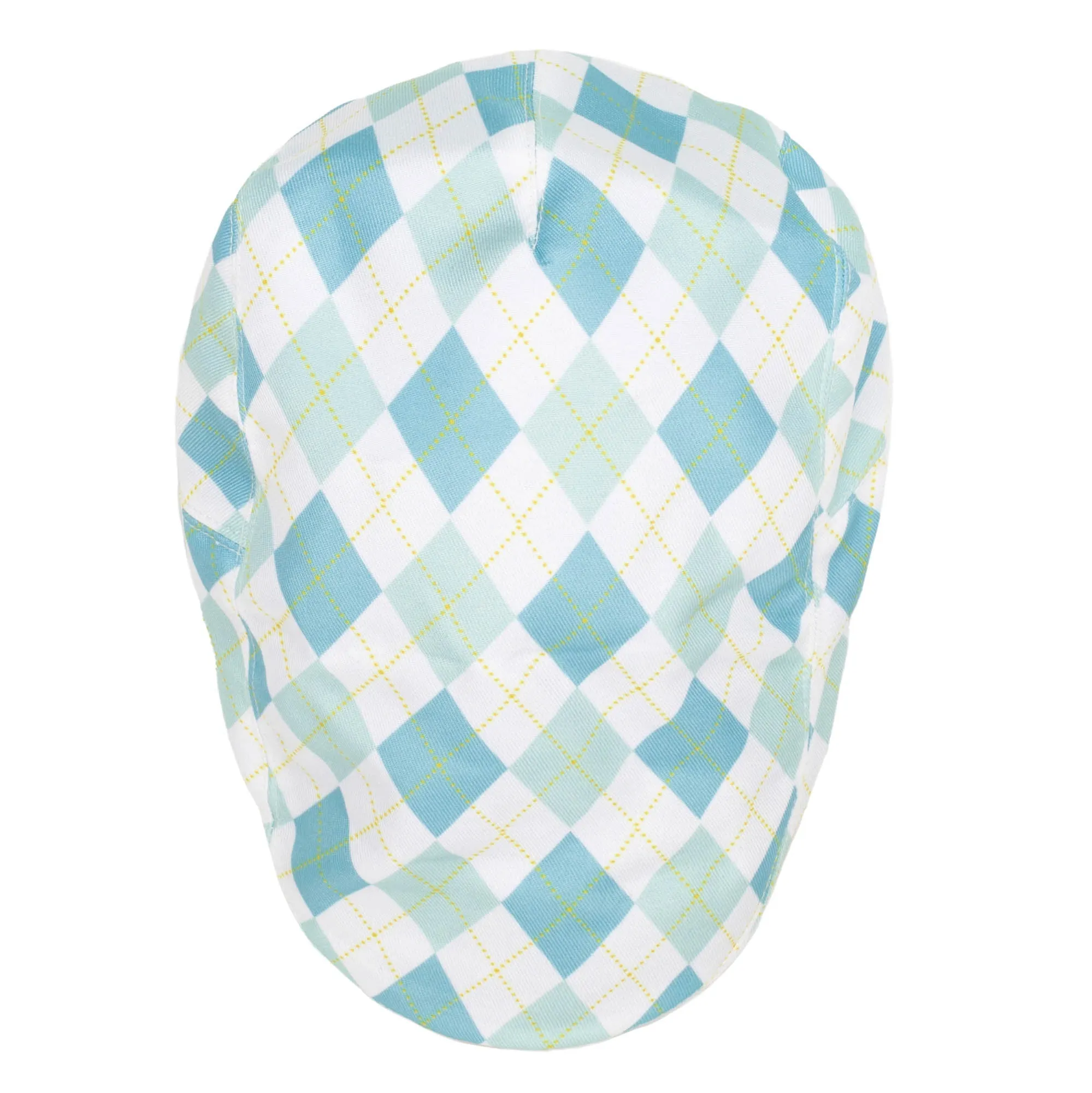 Kids Cut and Sew Drivers Cap with Plaid Golf Print and Faux Suede Brim