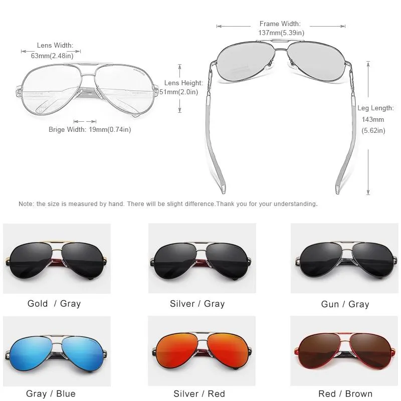 KINGSEVEN Men/Women Vintage Aluminum Polarized Sunglasses