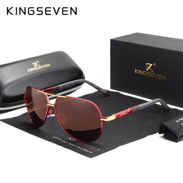 KINGSEVEN Men/Women Vintage Aluminum Polarized Sunglasses