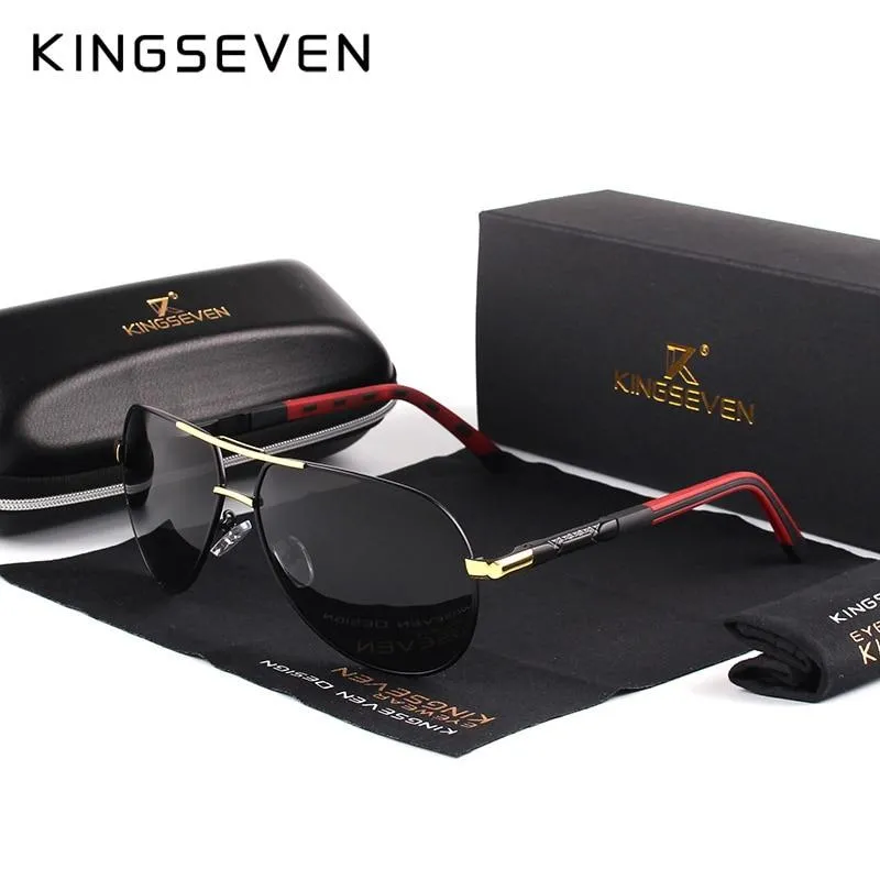 KINGSEVEN Men/Women Vintage Aluminum Polarized Sunglasses