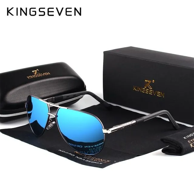 KINGSEVEN Men/Women Vintage Aluminum Polarized Sunglasses