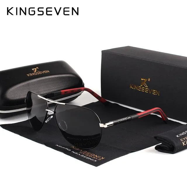 KINGSEVEN Men/Women Vintage Aluminum Polarized Sunglasses