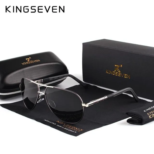 KINGSEVEN Men/Women Vintage Aluminum Polarized Sunglasses