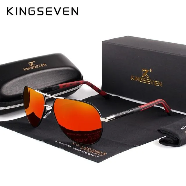 KINGSEVEN Men/Women Vintage Aluminum Polarized Sunglasses