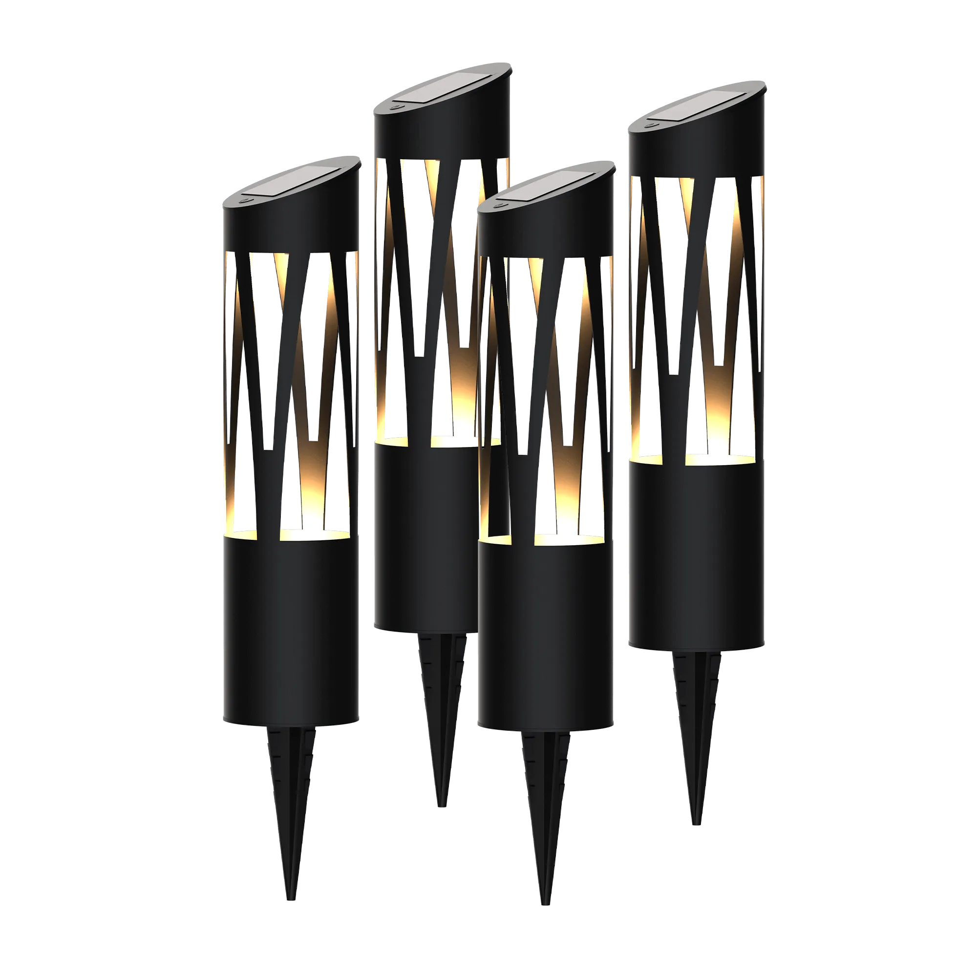 KODA Solar Sunburst Round Bollard Light 4-Pack