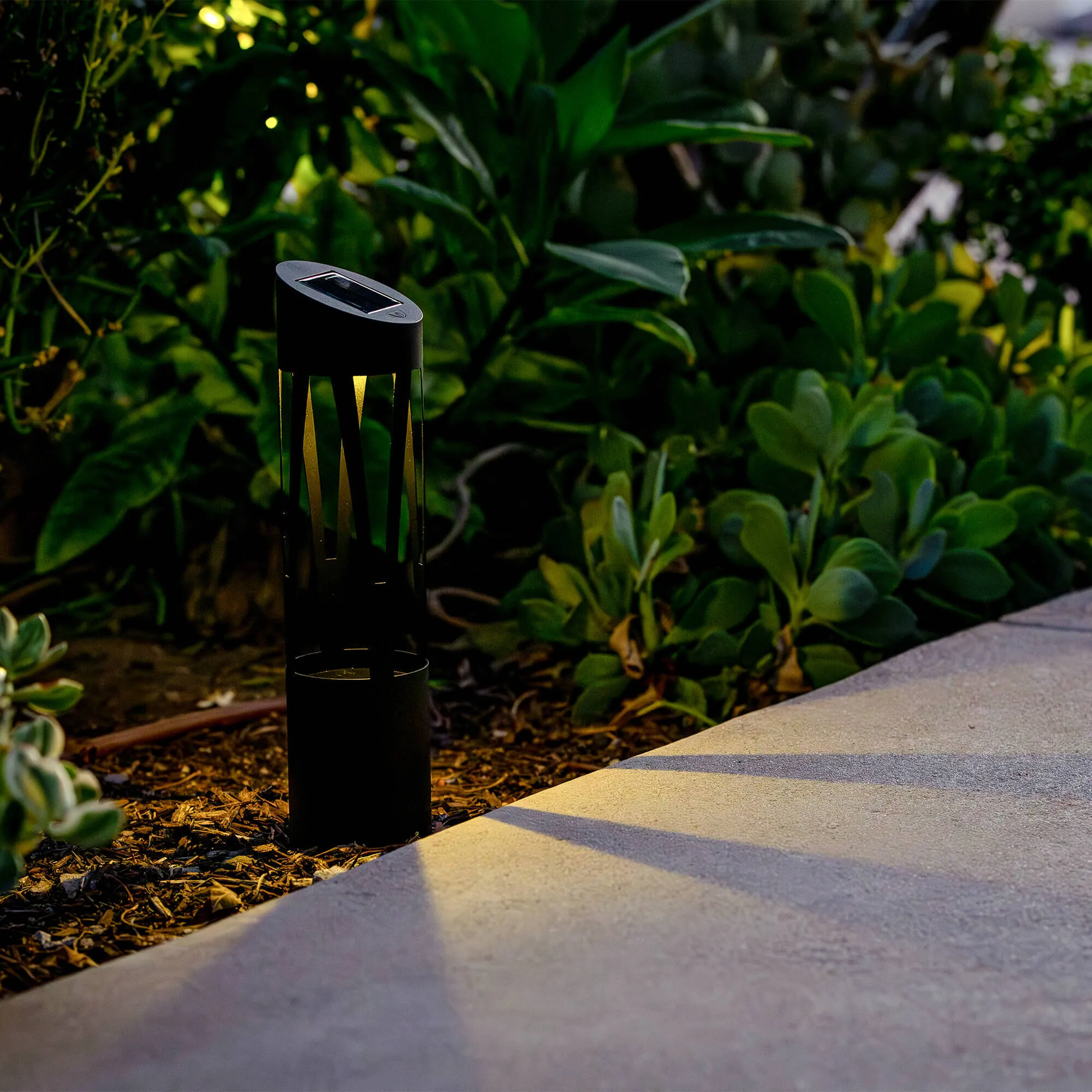 KODA Solar Sunburst Round Bollard Light 4-Pack