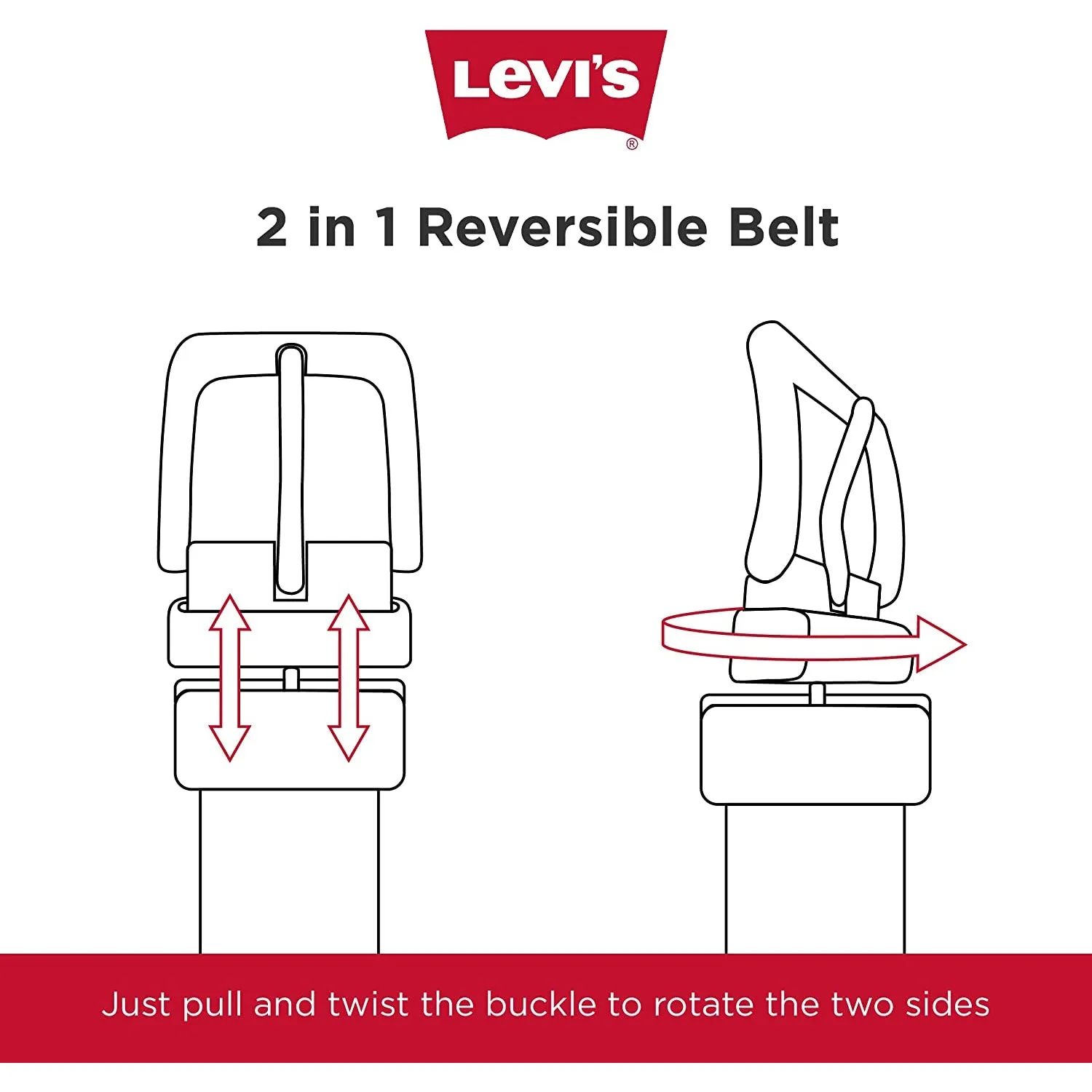 Levi's Men's Reversible Casual Jeans Belt | Black/Brown Casual