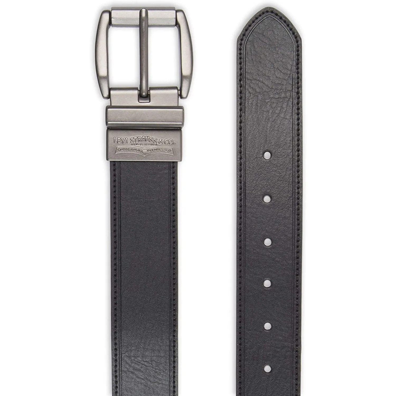 Levi's Men's Reversible Casual Jeans Belt | Black/Brown Laminate