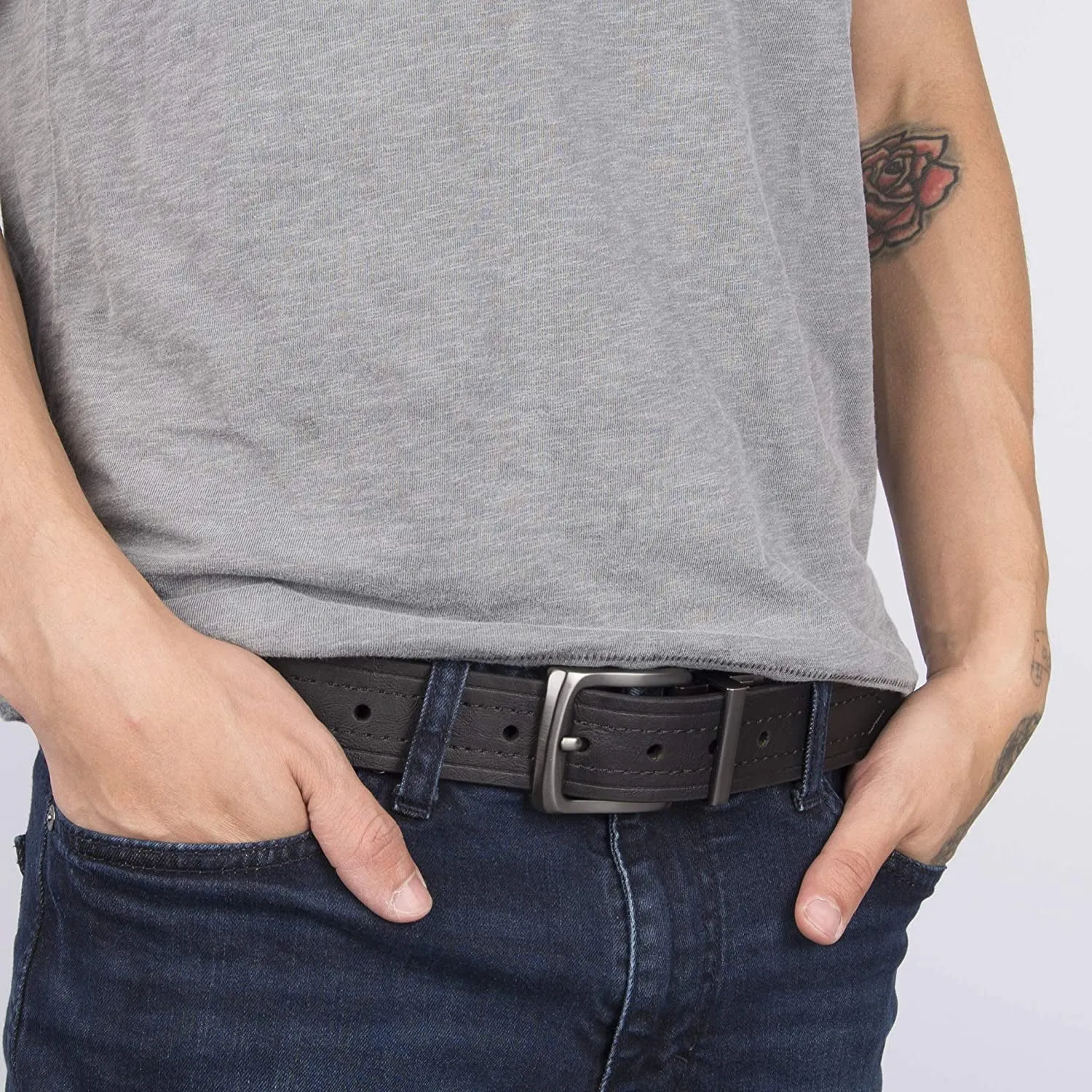 Levi's Men's Reversible Casual Jeans Belt | Black/Tan Casual