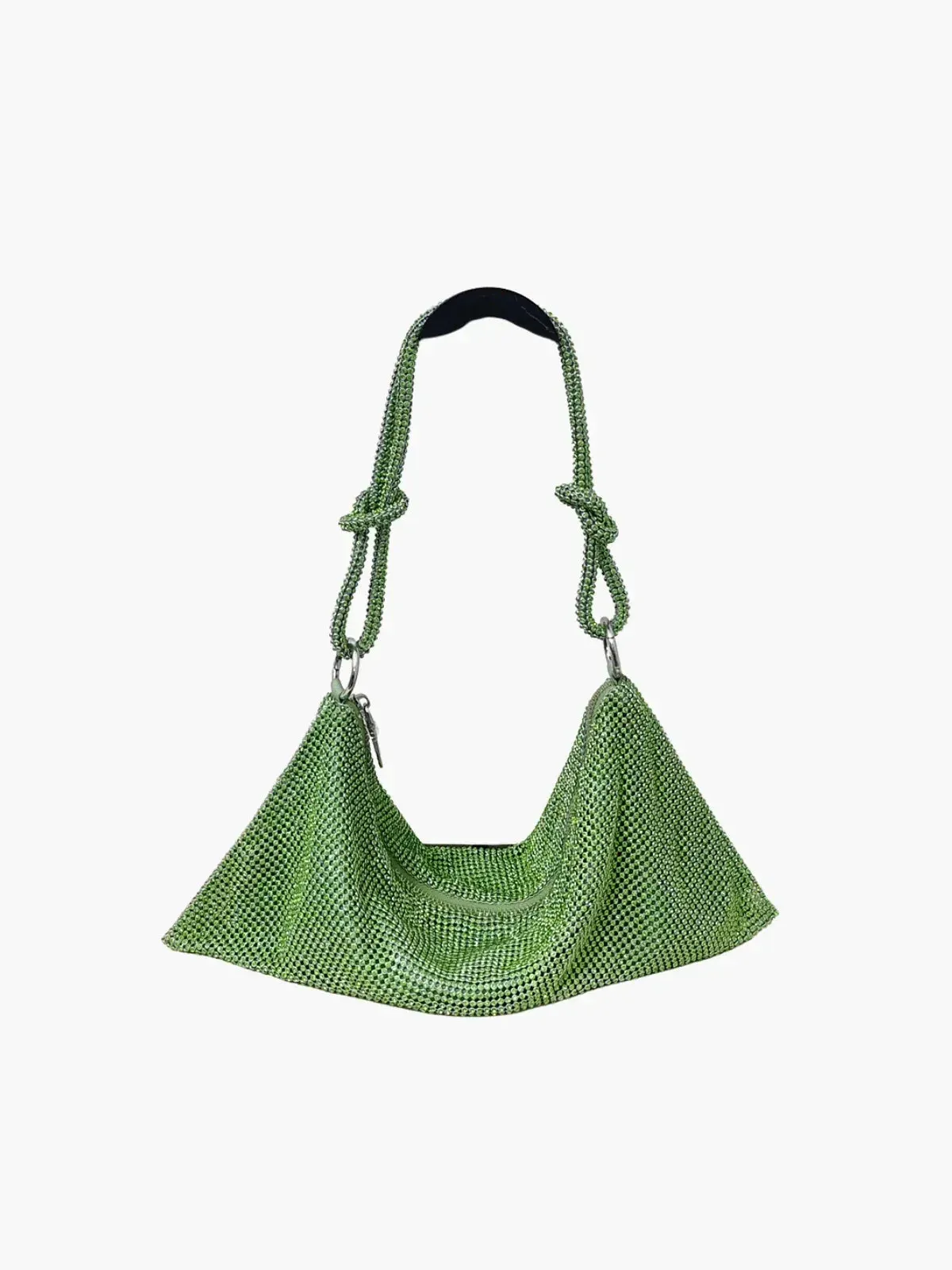 Liana – Knotted handle – Crystal mesh shoulder bag