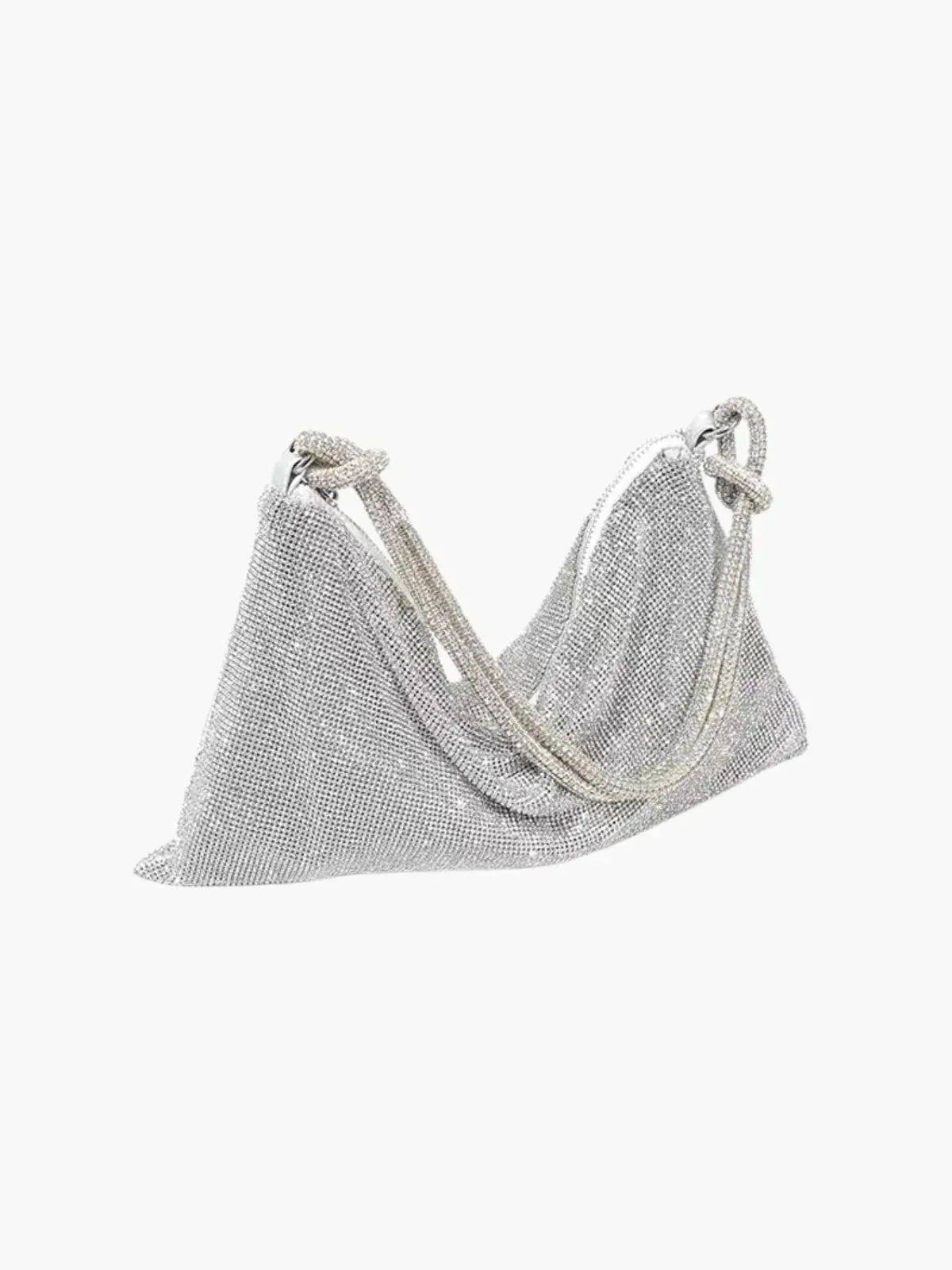 Liana – Knotted handle – Crystal mesh shoulder bag