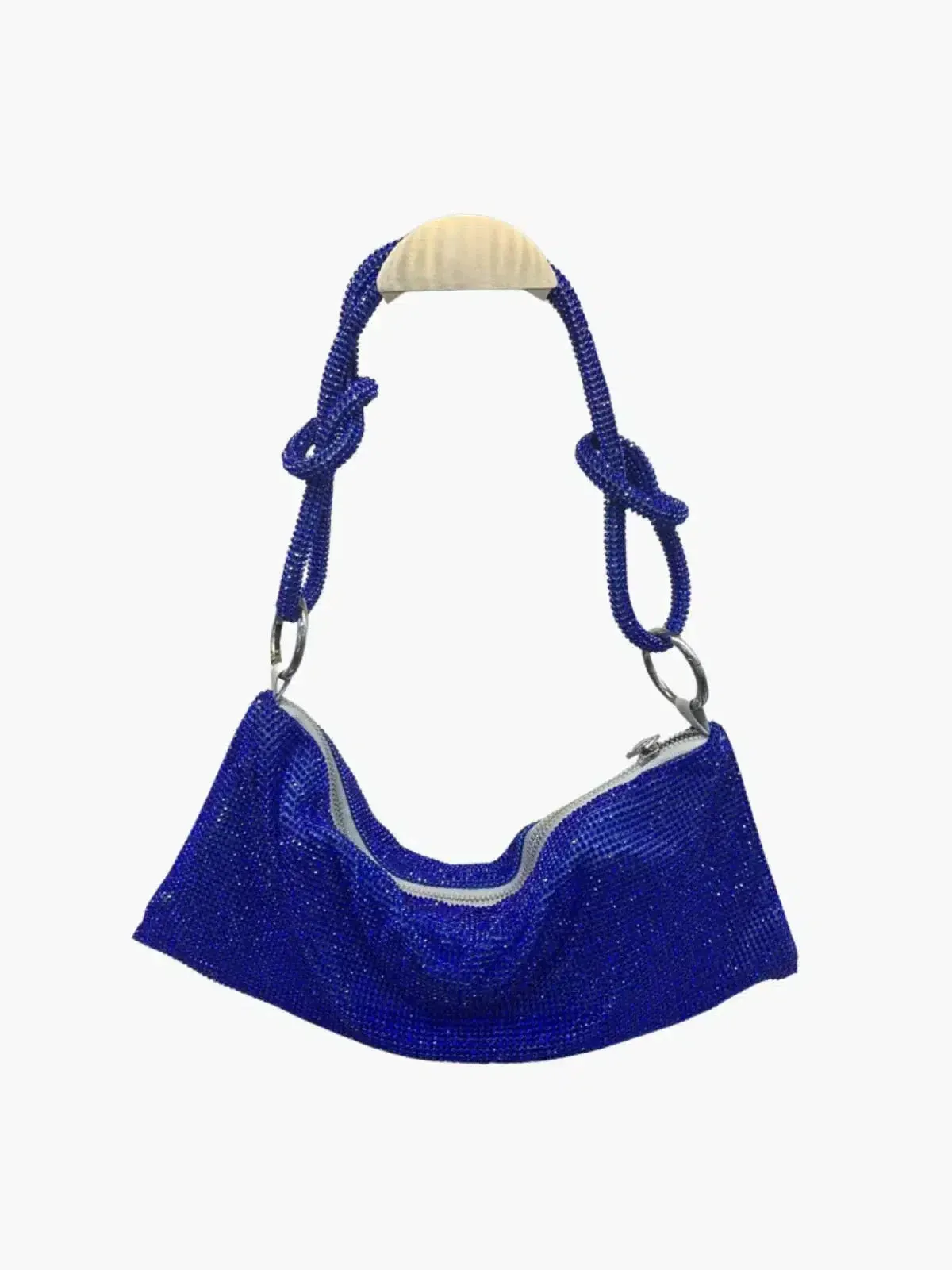 Liana – Knotted handle – Crystal mesh shoulder bag