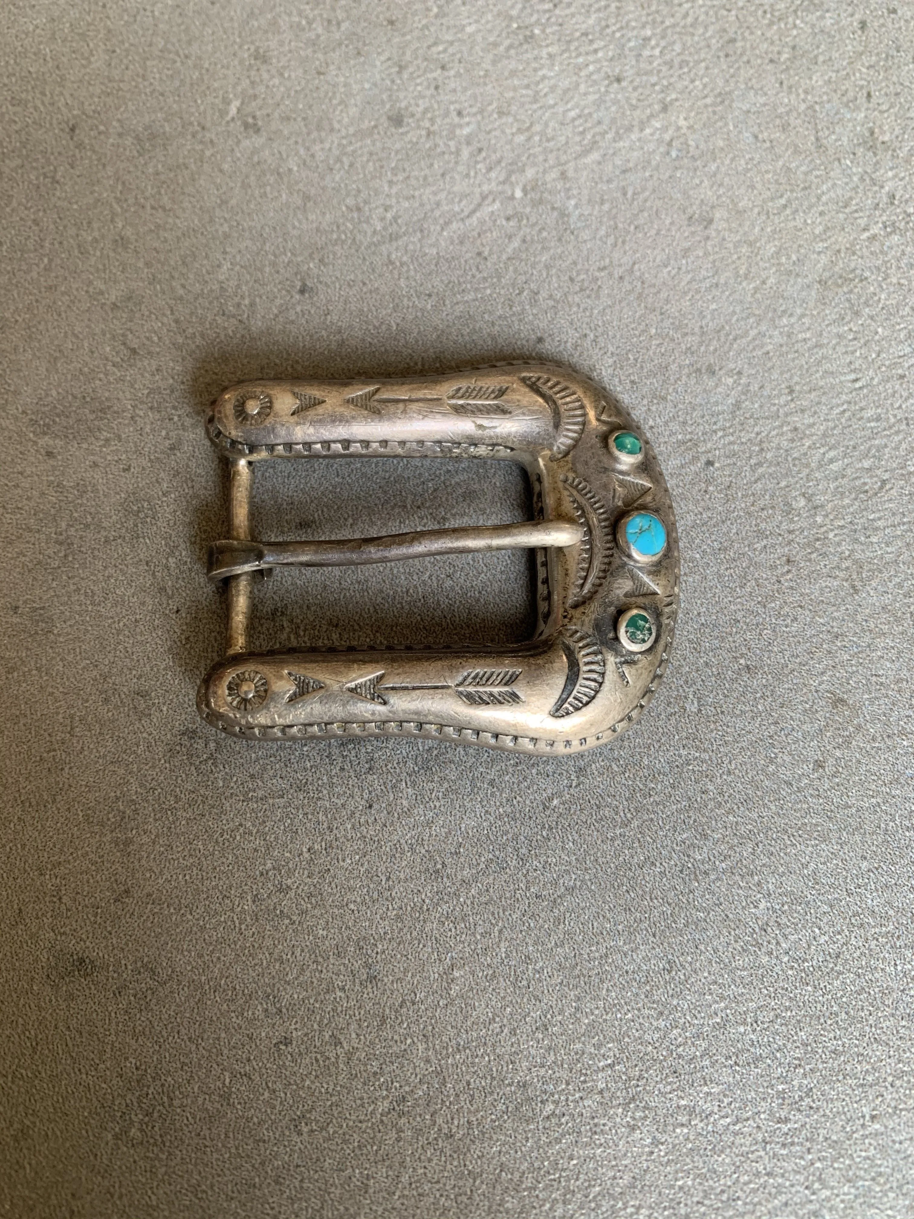 Maisels/Fred Harvey Era Sterling Turquoise Buckle