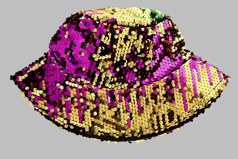 MARDI GRAS reversible bucket hat