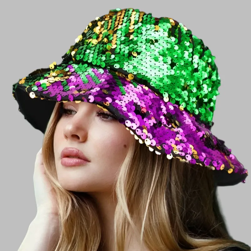 MARDI GRAS reversible bucket hat