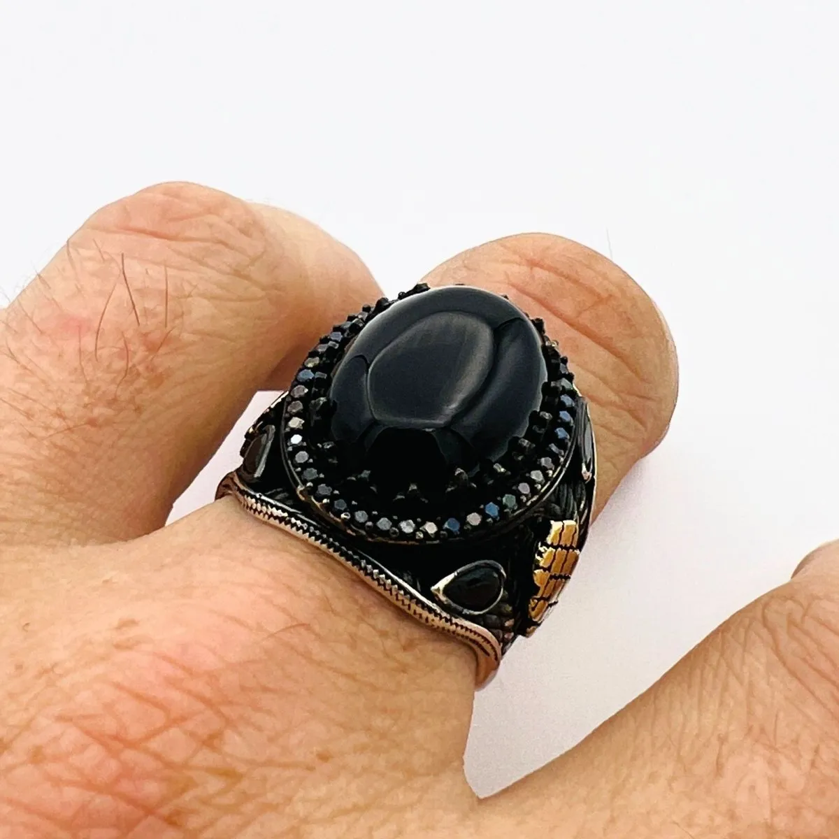 Men's Vintage Onyx Stone Ring