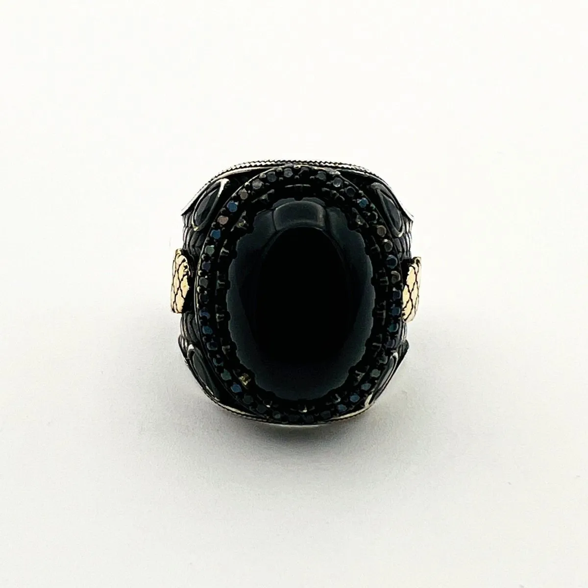 Men's Vintage Onyx Stone Ring