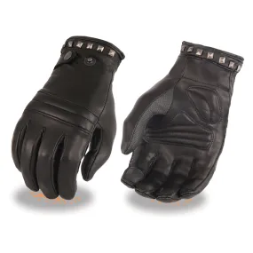 MG7755 Women's Black Thermal Lined Black Leather Gloves with i-Touch Screen