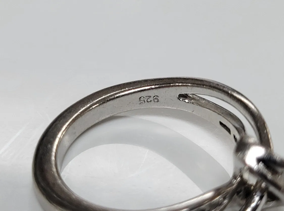 Michael Valitutti Sterling Silver & Baguette Diamond Ring