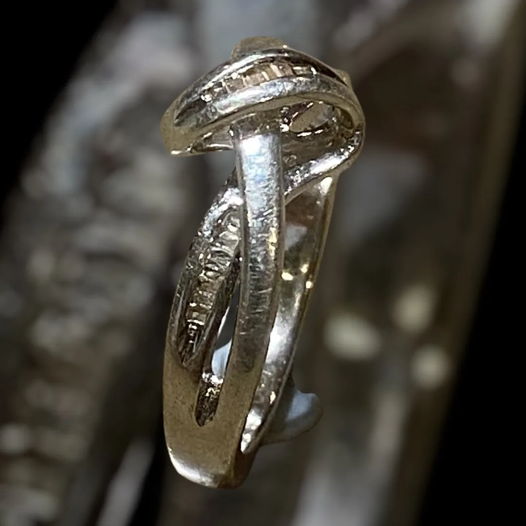 Michael Valitutti Sterling Silver & Baguette Diamond Ring