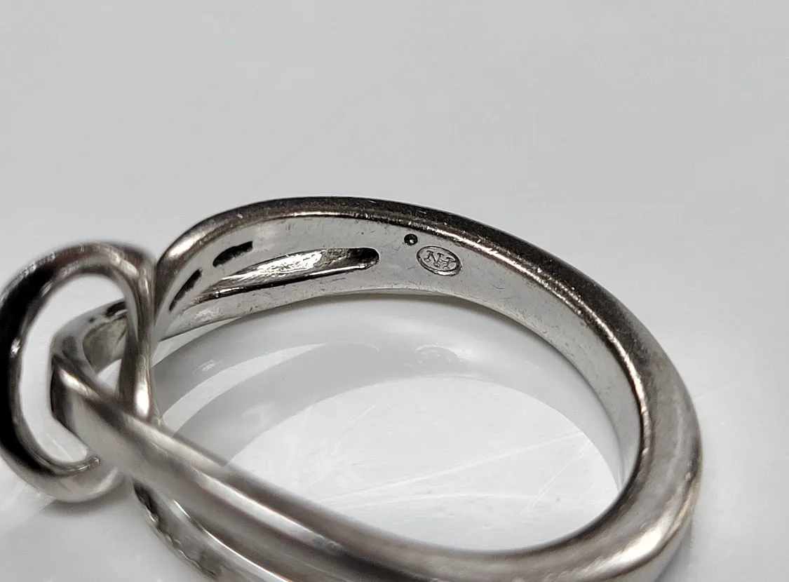 Michael Valitutti Sterling Silver & Baguette Diamond Ring