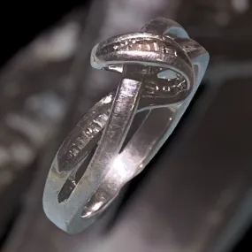 Michael Valitutti Sterling Silver & Baguette Diamond Ring