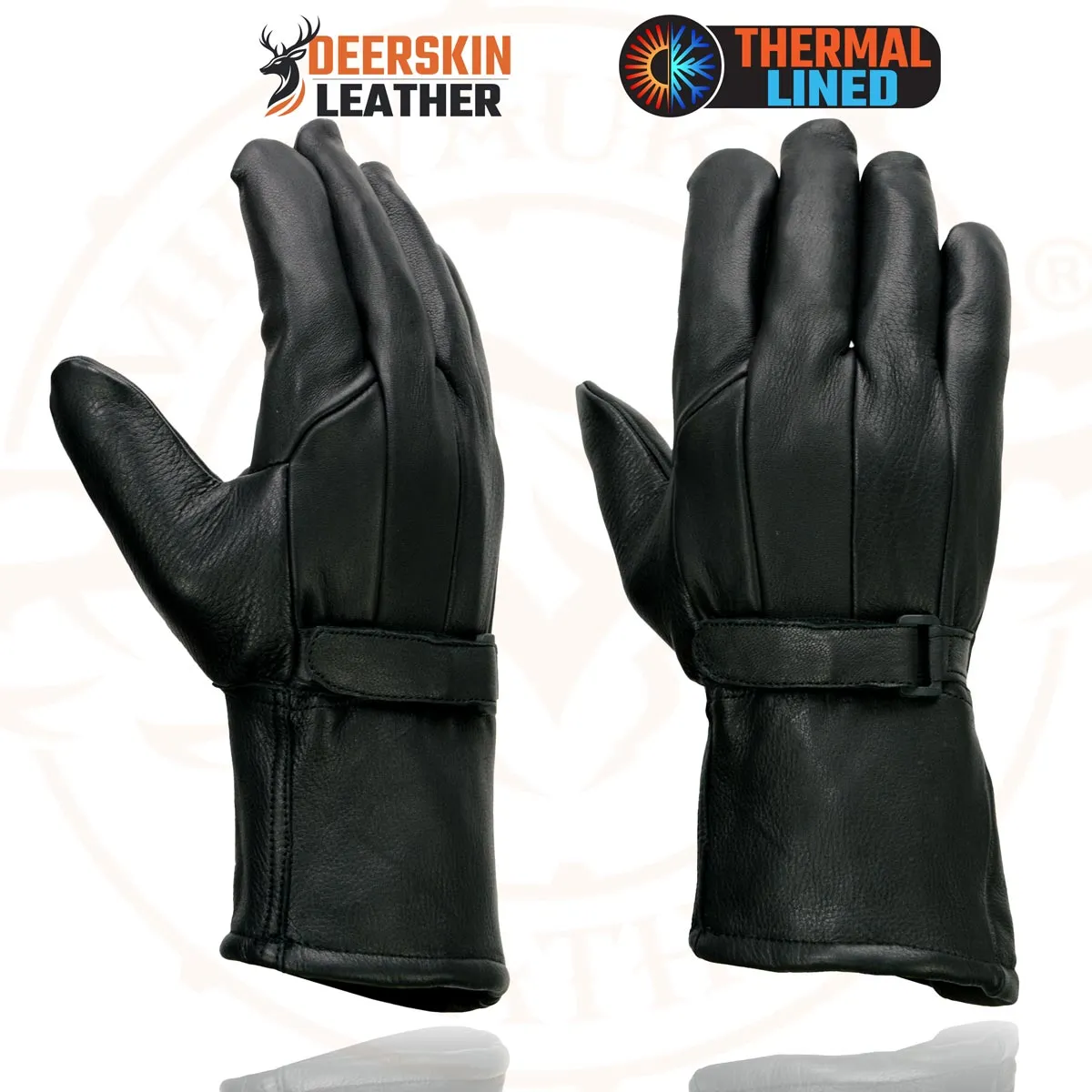 Milwaukee Leather SH864TH Men's Thermal Lined USA Deerskin Black