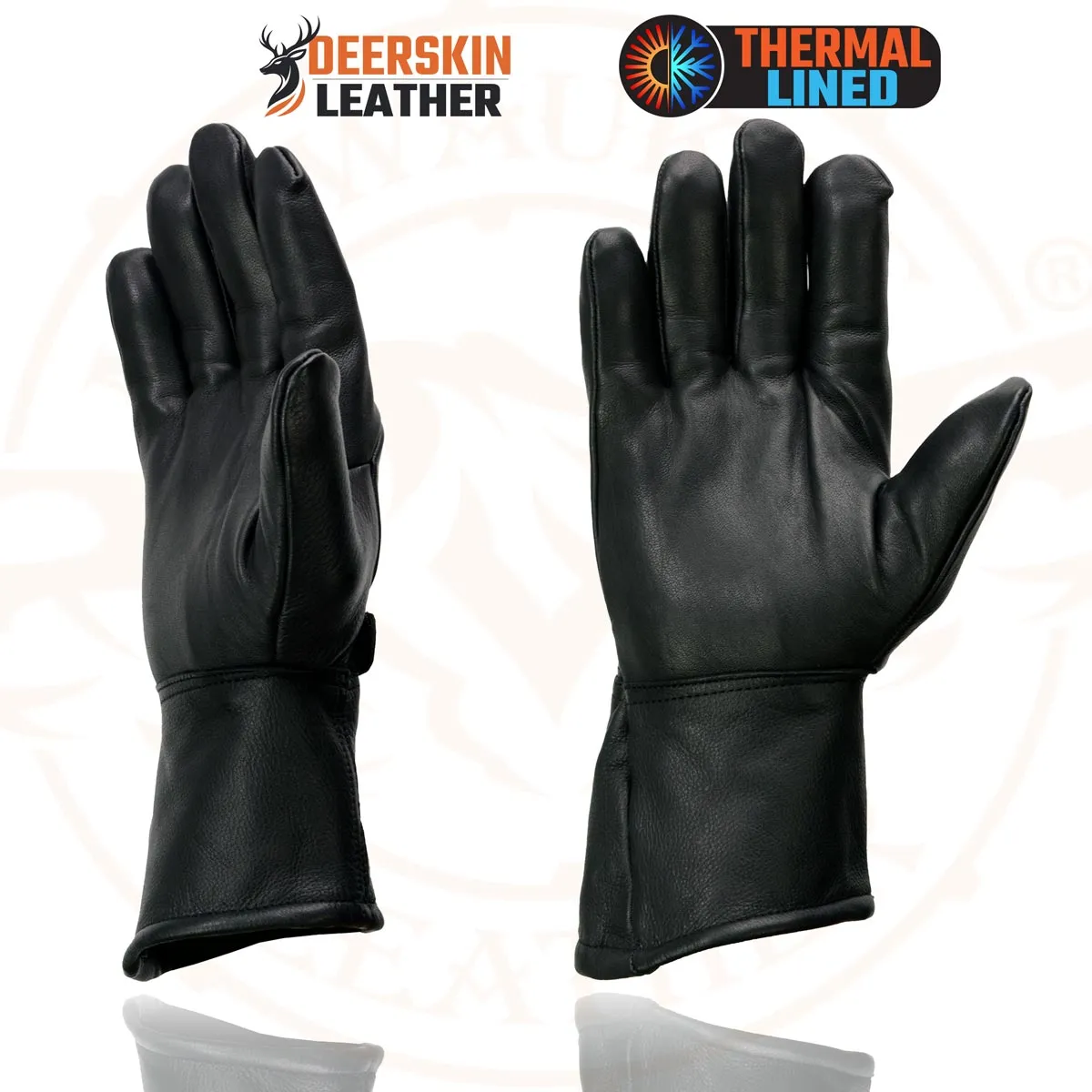 Milwaukee Leather SH864TH Men's Thermal Lined USA Deerskin Black